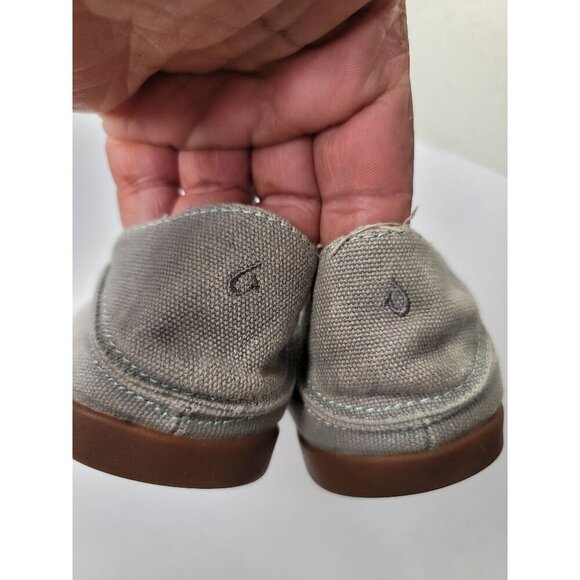 Olukai Women's Slip on Relaxed Fit Gray Canvas Loafers Size 9 - Picture 5 of 9